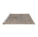 Sideview of Machine Washable Industrial Modern Dark Almond Brown Rug, wshurb1621