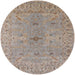 Round Machine Washable Industrial Modern Dark Almond Brown Rug, wshurb1621