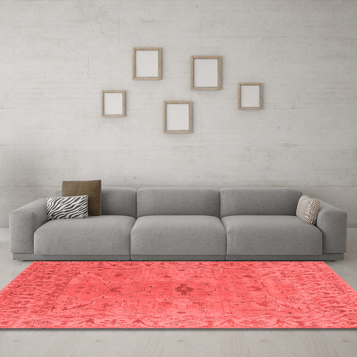 Industrial Red Washable Rugs