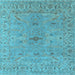 Square Machine Washable Oriental Light Blue Industrial Rug, wshurb1621lblu