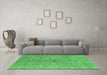 Machine Washable Oriental Emerald Green Industrial Area Rugs in a Living Room,, wshurb1621emgrn