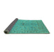 Sideview of Oriental Turquoise Industrial Rug, urb1621turq