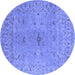 Round Oriental Blue Industrial Rug, urb1621blu