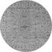 Round Oriental Gray Industrial Rug, urb1621gry