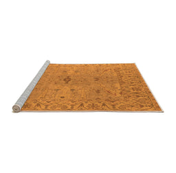 Sideview of Machine Washable Oriental Orange Industrial Area Rugs, wshurb1621org