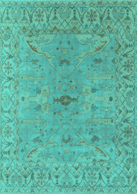 Oriental Turquoise Industrial Rug, urb1621turq