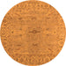 Round Oriental Orange Industrial Rug, urb1621org