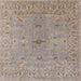 Square Mid-Century Modern Dark Almond Brown Oriental Rug, urb1621