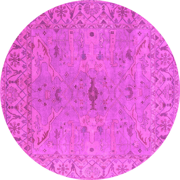 Round Oriental Pink Industrial Rug, urb1621pnk
