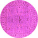 Round Oriental Pink Industrial Rug, urb1621pnk