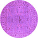 Round Oriental Purple Industrial Rug, urb1621pur