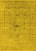 Machine Washable Oriental Yellow Industrial Rug, wshurb1622yw