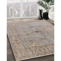 Mid-Century Modern Dark Almond Brown Oriental Rug, urb1622