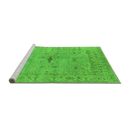 Sideview of Machine Washable Oriental Green Industrial Area Rugs, wshurb1622grn