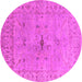 Round Oriental Pink Industrial Rug, urb1622pnk