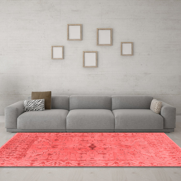 Industrial Red Washable Rugs