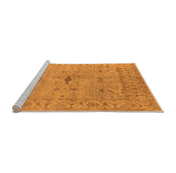 Sideview of Machine Washable Oriental Orange Industrial Area Rugs, wshurb1622org