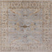 Square Mid-Century Modern Dark Almond Brown Oriental Rug, urb1622