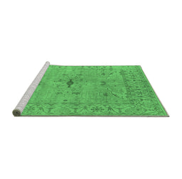 Sideview of Machine Washable Oriental Emerald Green Industrial Area Rugs, wshurb1622emgrn