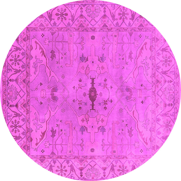 Round Machine Washable Oriental Pink Industrial Rug, wshurb1622pnk