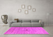 Machine Washable Oriental Pink Industrial Rug in a Living Room, wshurb1622pnk