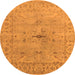 Round Oriental Orange Industrial Rug, urb1622org