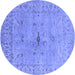 Round Oriental Blue Industrial Rug, urb1622blu