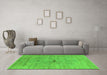 Machine Washable Oriental Green Industrial Area Rugs in a Living Room,, wshurb1622grn