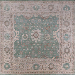 Square Mid-Century Modern Rosy Brown Pink Oriental Rug, urb1623