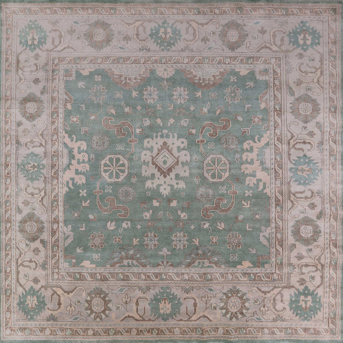 Square Mid-Century Modern Rosy Brown Pink Oriental Rug, urb1623