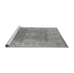 Sideview of Machine Washable Oriental Gray Industrial Rug, wshurb1623gry
