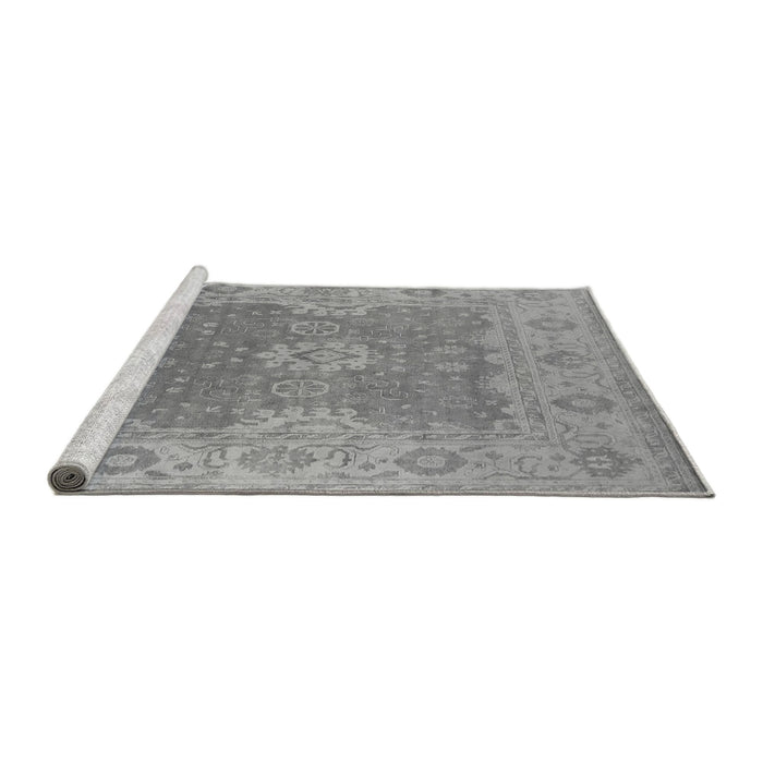 Sideview of Machine Washable Oriental Gray Industrial Rug, wshurb1623gry