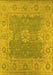 Machine Washable Oriental Yellow Industrial Rug, wshurb1623yw