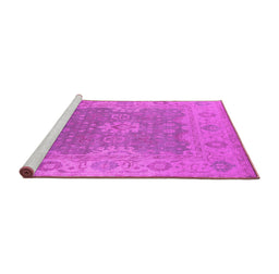 Sideview of Machine Washable Oriental Pink Industrial Rug, wshurb1623pnk