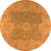 Round Oriental Orange Industrial Rug, urb1623org