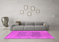 Machine Washable Oriental Pink Industrial Rug, wshurb1623pnk