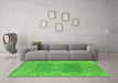 Machine Washable Oriental Green Industrial Area Rugs in a Living Room,, wshurb1623grn