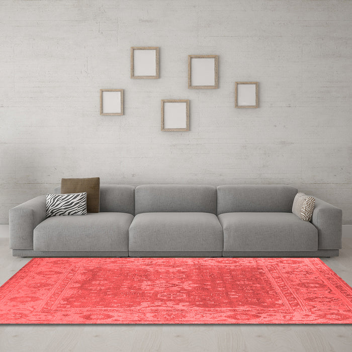 Industrial Red Washable Rugs