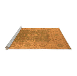 Sideview of Machine Washable Oriental Orange Industrial Area Rugs, wshurb1623org