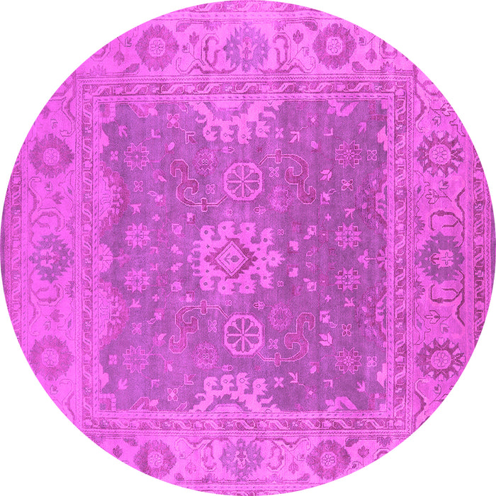 Round Oriental Pink Industrial Rug, urb1623pnk