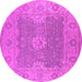 Round Oriental Pink Industrial Rug, urb1623pnk