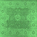 Square Oriental Emerald Green Industrial Rug, urb1623emgrn