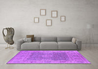 Machine Washable Oriental Purple Industrial Rug, wshurb1623pur