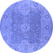 Round Oriental Blue Industrial Rug, urb1623blu