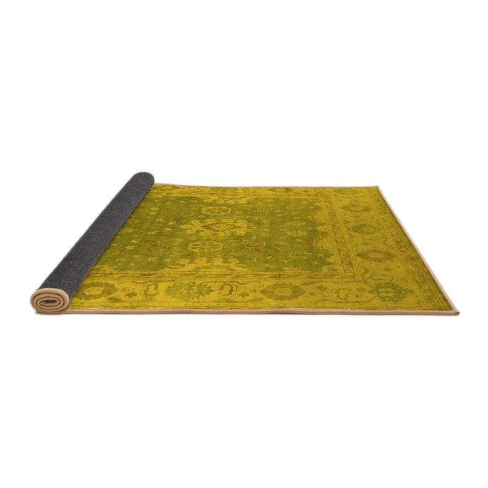 Sideview of Oriental Yellow Industrial Rug, urb1623yw