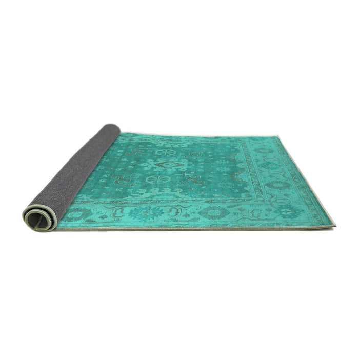 Sideview of Oriental Turquoise Industrial Rug, urb1623turq