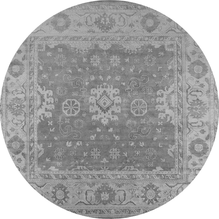 Round Oriental Gray Industrial Rug, urb1623gry