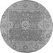 Round Oriental Gray Industrial Rug, urb1623gry