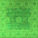 Square Oriental Green Industrial Rug, urb1624grn