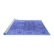 Sideview of Machine Washable Oriental Blue Industrial Rug, wshurb1624blu